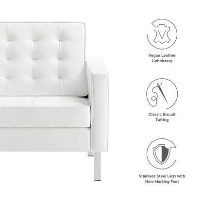 Loft Tufted Vegan Leather Armchair