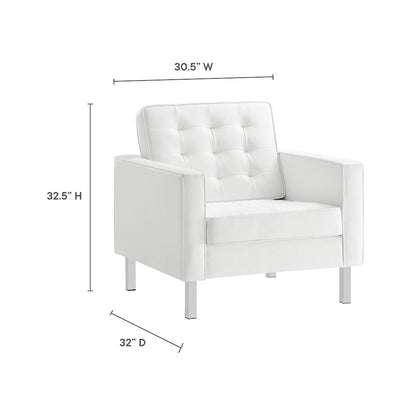 Loft Tufted Vegan Leather Armchair