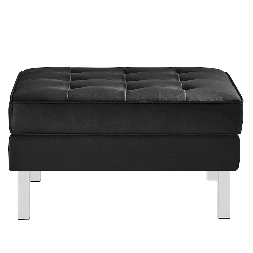 Loft Tufted Vegan Leather Ottoman
