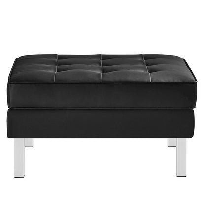 Loft Tufted Vegan Leather Ottoman
