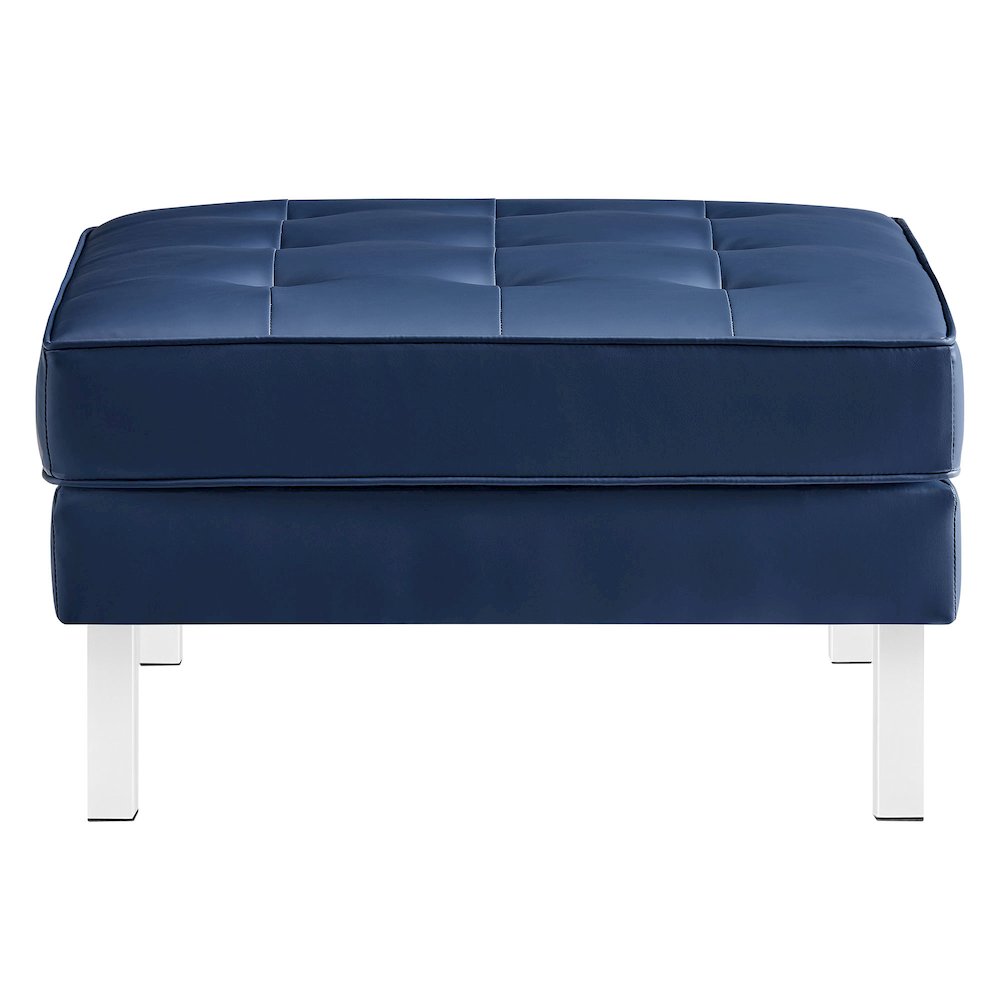 Loft Tufted Vegan Leather Ottoman