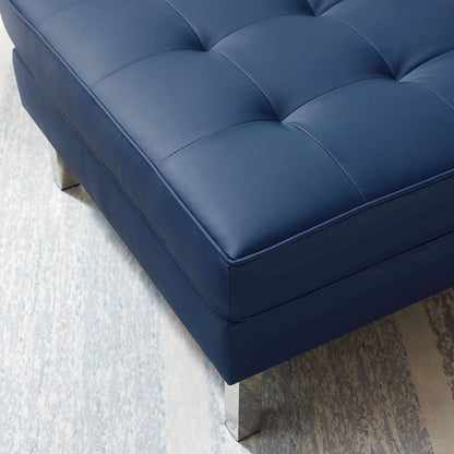 Loft Tufted Vegan Leather Ottoman