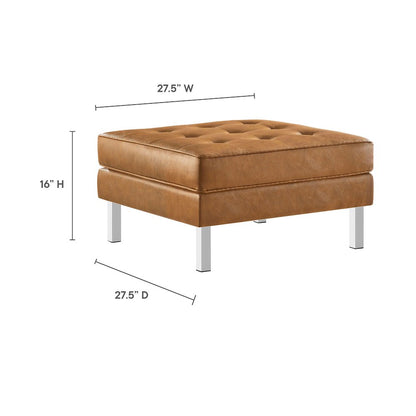 Loft Tufted Vegan Leather Ottoman