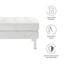 Loft Tufted Vegan Leather Ottoman