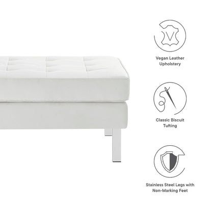 Loft Tufted Vegan Leather Ottoman