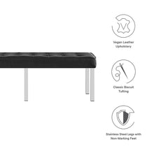 Loft Tufted Vegan Leather Bench