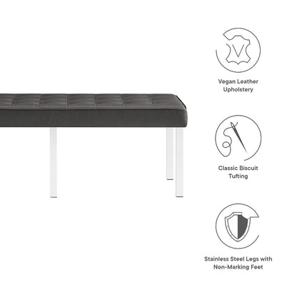 Loft Tufted Vegan Leather Bench