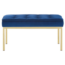Loft Gold Stainless Steel Leg Medium Performance Velvet Bench