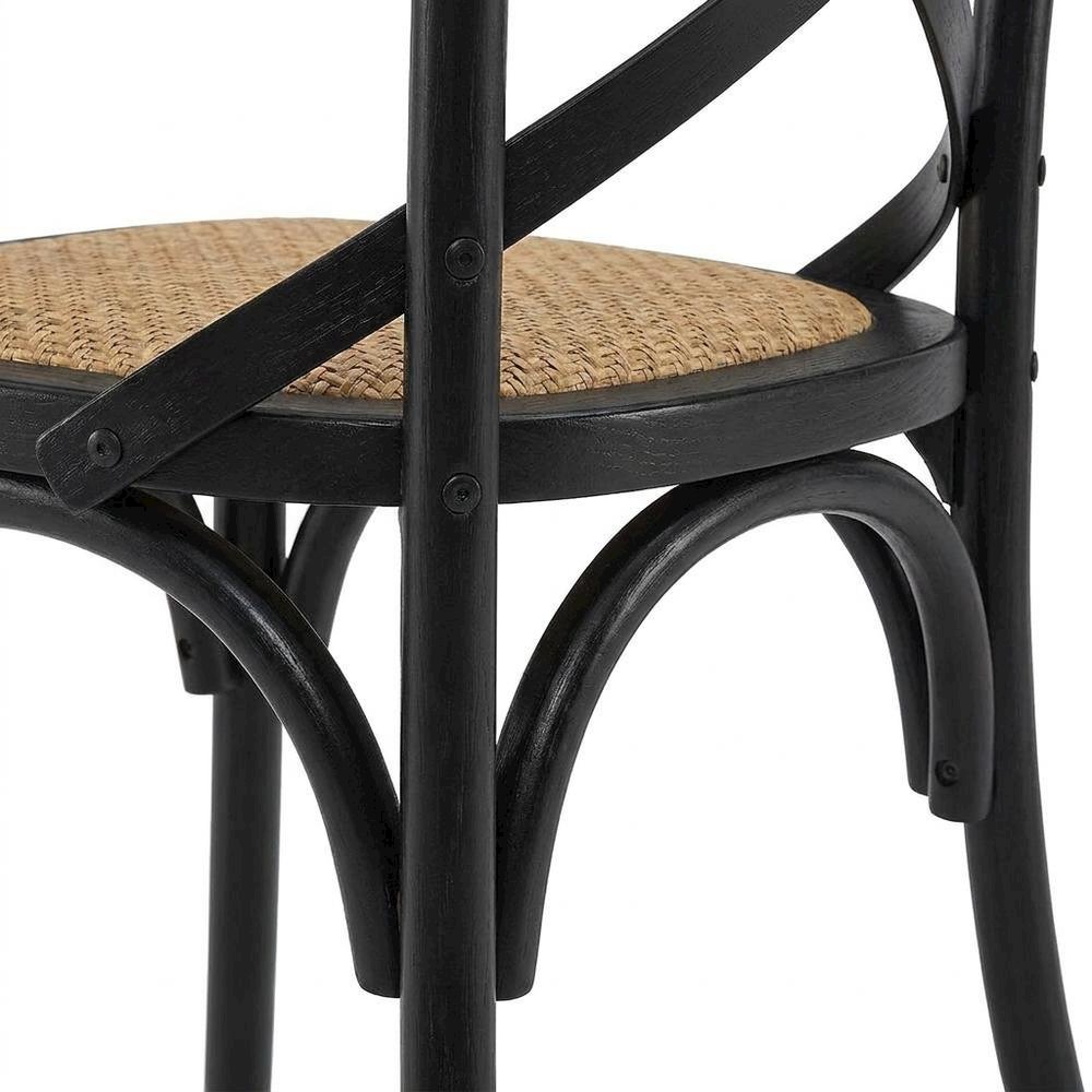 Wooden Dining Side Chairs for Kitchen and Dining Room, Black, Set of 2