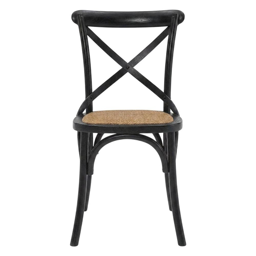 Wooden Dining Side Chairs for Kitchen and Dining Room, Black, Set of 2