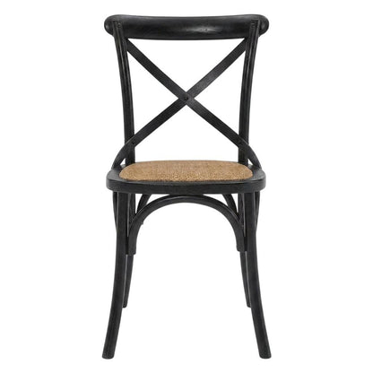 Wooden Dining Side Chairs for Kitchen and Dining Room, Black, Set of 2