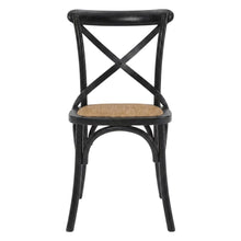Wooden Dining Side Chairs for Kitchen and Dining Room, Black, Set of 2