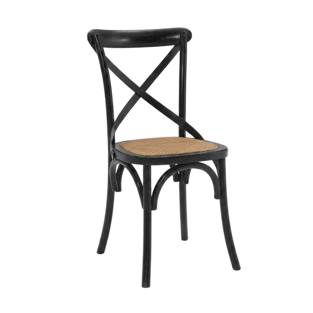 Wooden Dining Side Chairs for Kitchen and Dining Room, Black, Set of 2