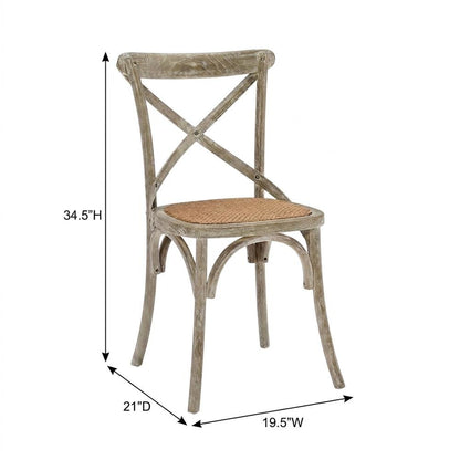 Wooden Dining Side Chairs for Kitchen and Dining Room, Gray, Set of 2