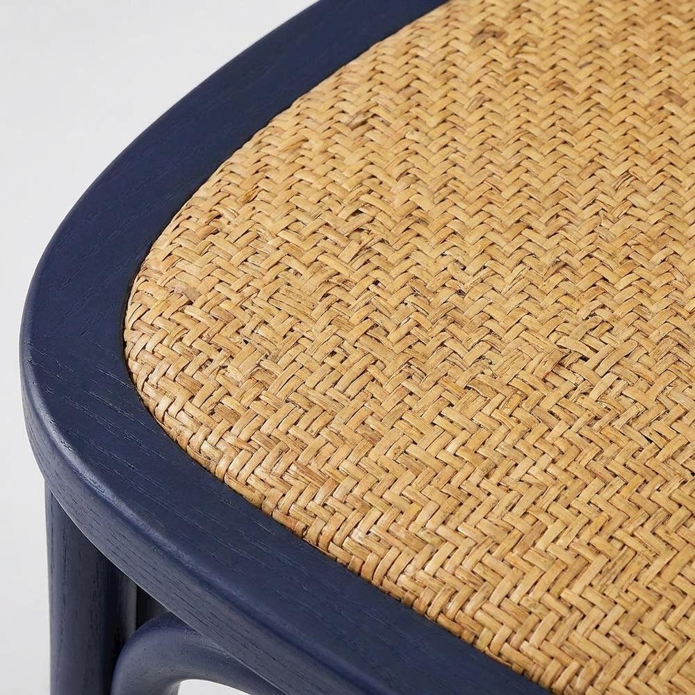 Wooden Dining Side Chairs for Kitchen and Dining Room, Midnight Blue, Set of 2