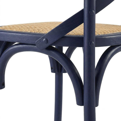 Wooden Dining Side Chairs for Kitchen and Dining Room, Midnight Blue, Set of 2