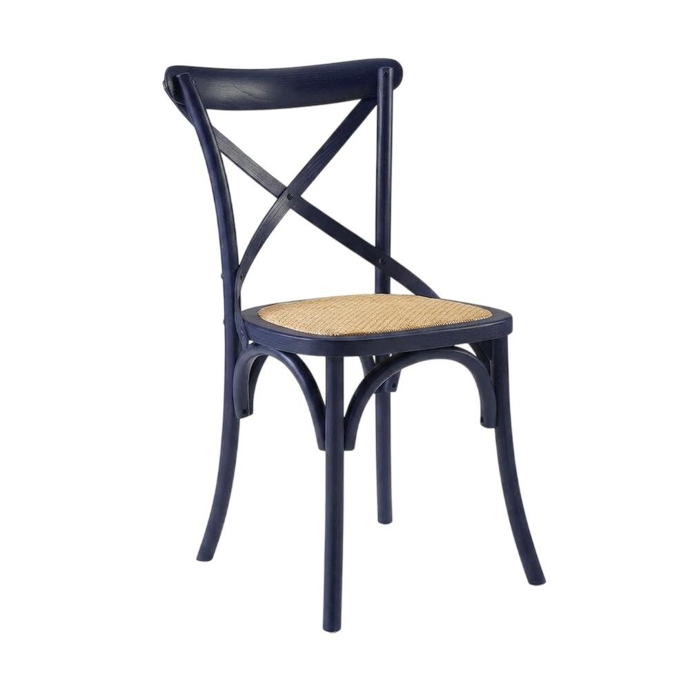Wooden Dining Side Chairs for Kitchen and Dining Room, Midnight Blue, Set of 2