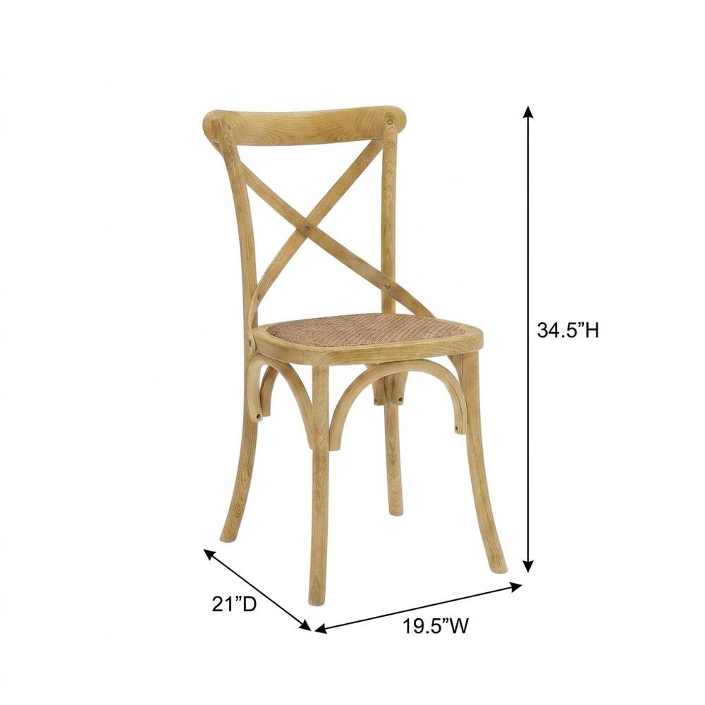 Wooden Dining Side Chairs for Kitchen and Dining Room, Natural, Set of 2