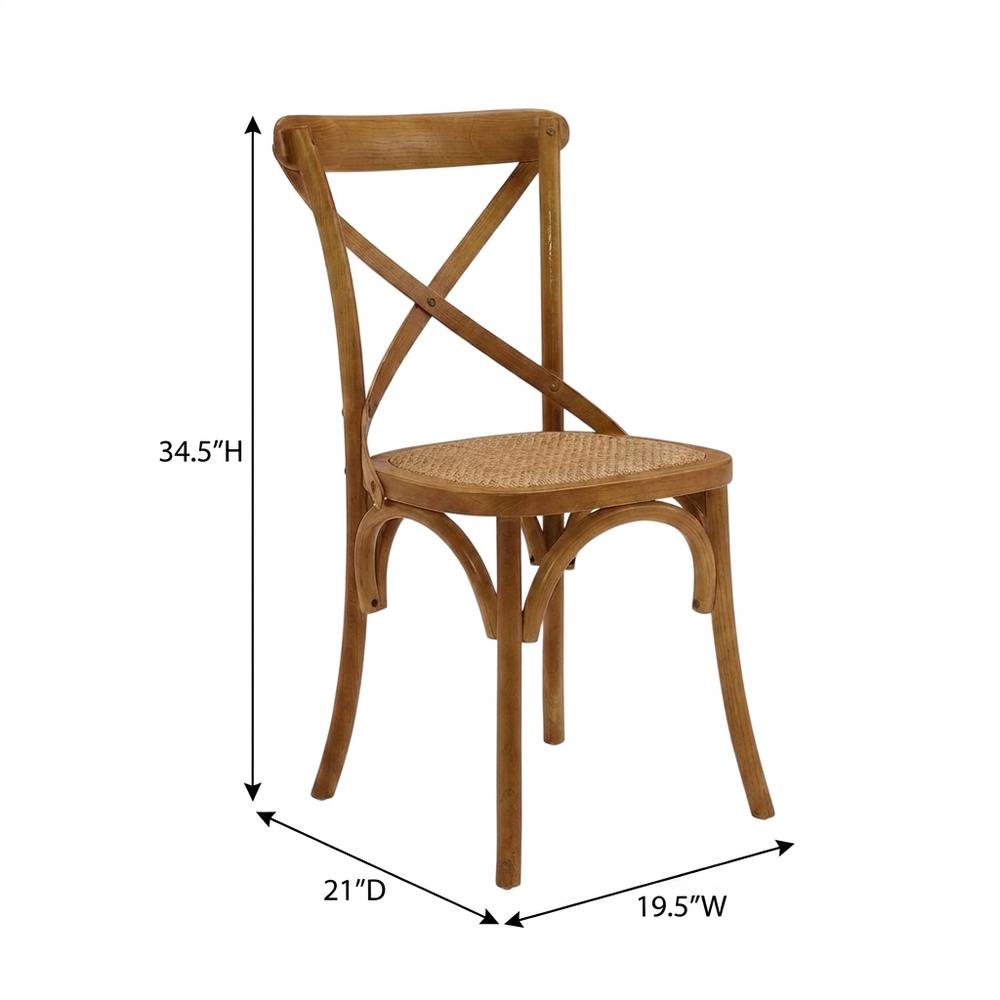 Wooden Dining Side Chairs for Kitchen and Dining Room, Walnut, Set of 2