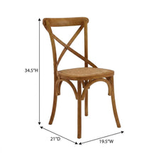 Wooden Dining Side Chairs for Kitchen and Dining Room, Walnut, Set of 2