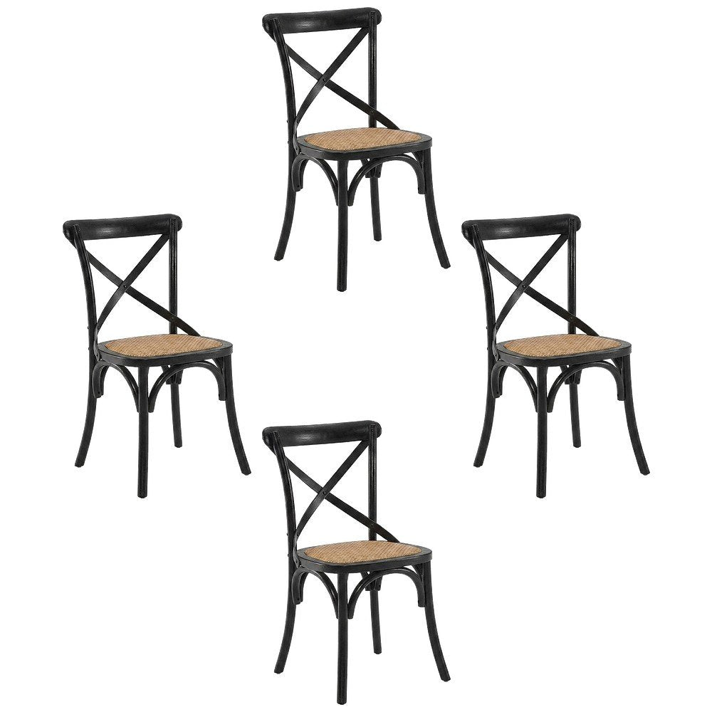Wooden Dining Side Chairs for Dining Room, Black, Set of 4