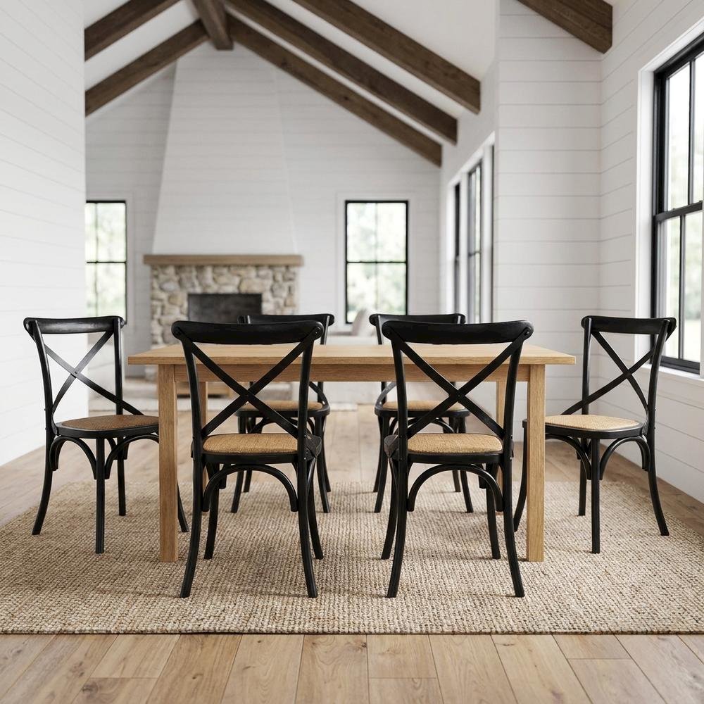 Wooden Dining Side Chairs for Dining Room, Black, Set of 4