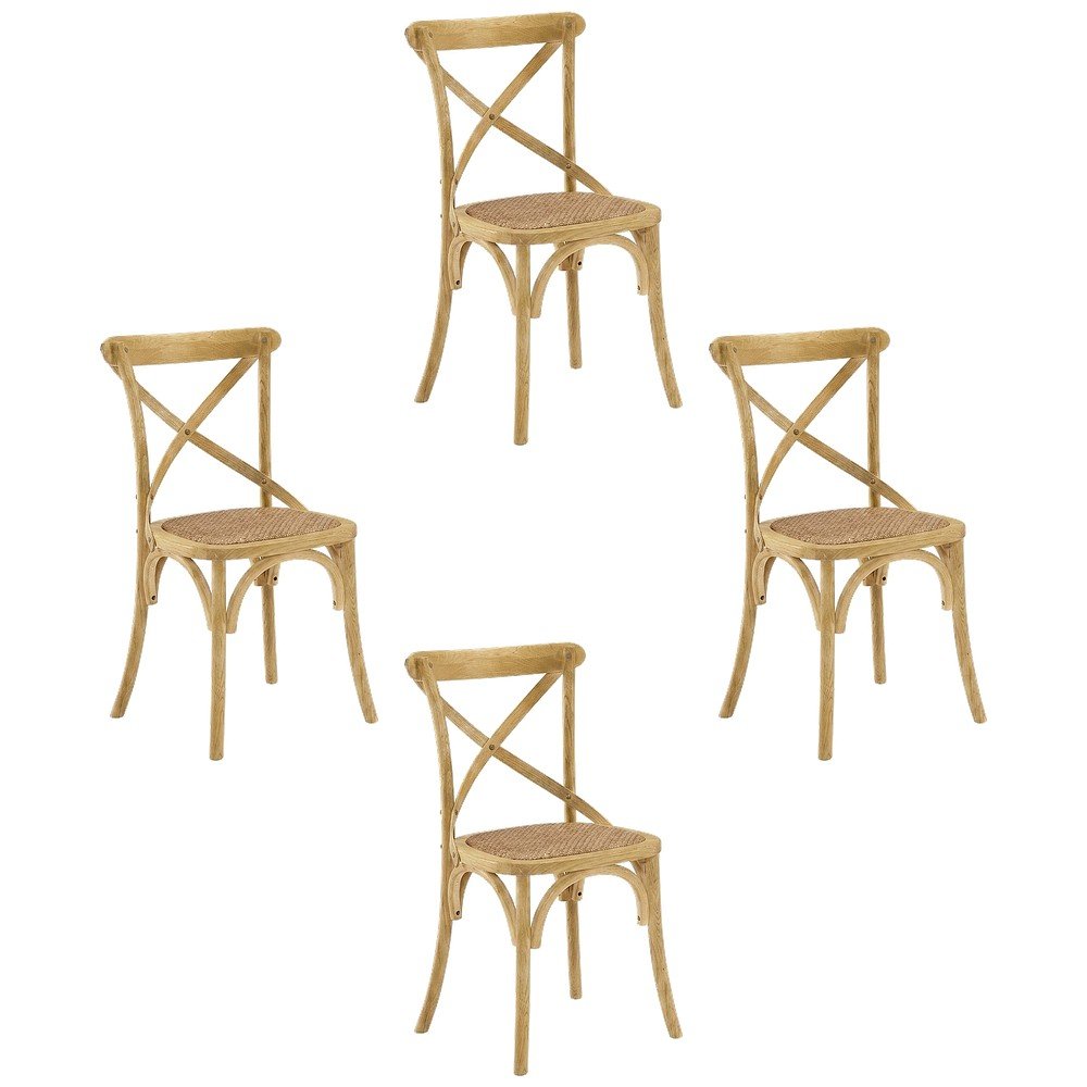 Wooden Dining Side Chairs for Dining Room, Natural, Set of 4