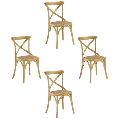 Wooden Dining Side Chairs for Dining Room, Natural, Set of 4