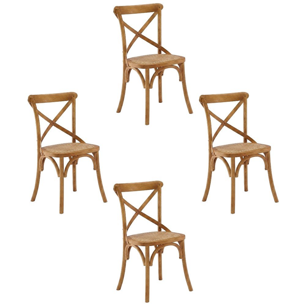 Wooden Dining Side Chairs for Dining Room, Walnut, Set of 4