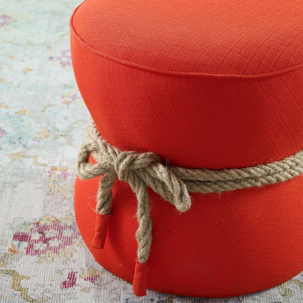 Beat Nautical Rope Upholstered Fabric Ottoman