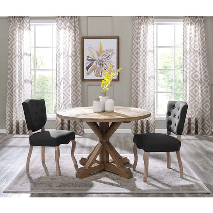 Stitch 47" Round Pine Wood Dining Table