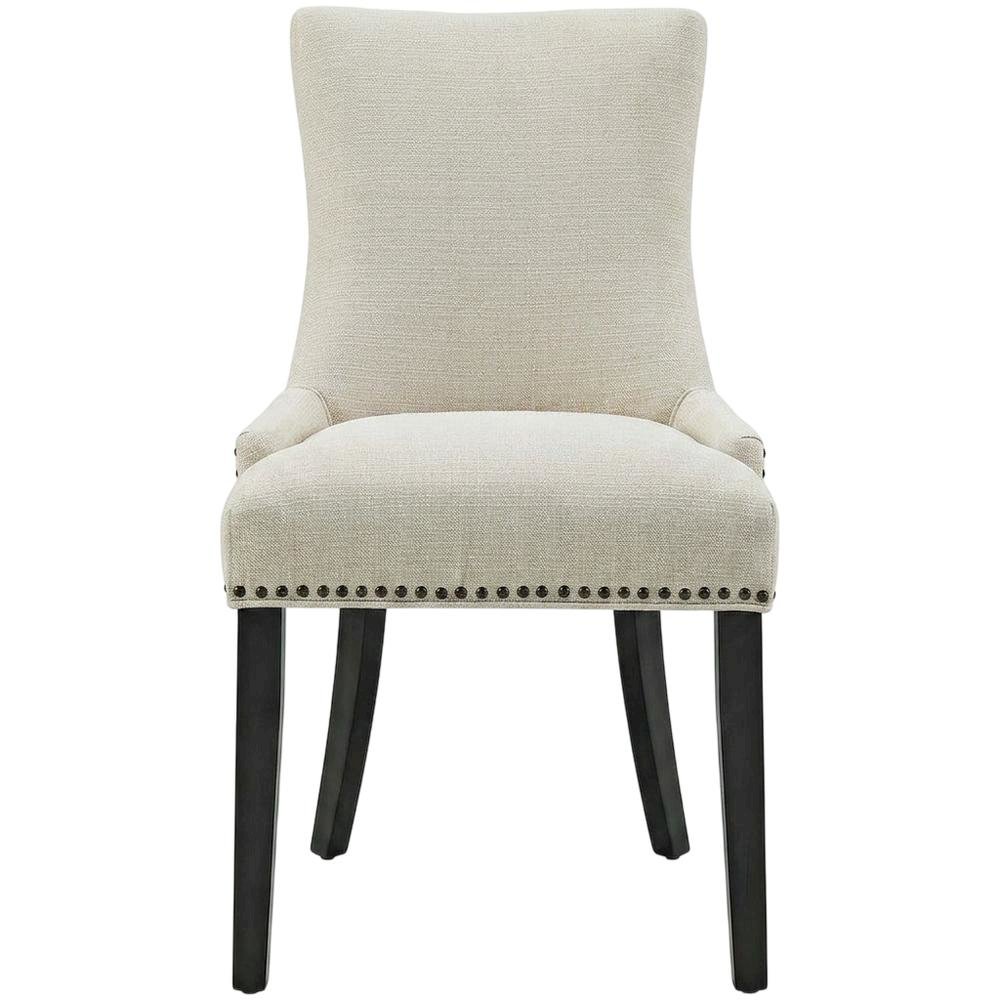 Fabric Upholstered Dining Chairs with Arms, Beige, Set of 4
