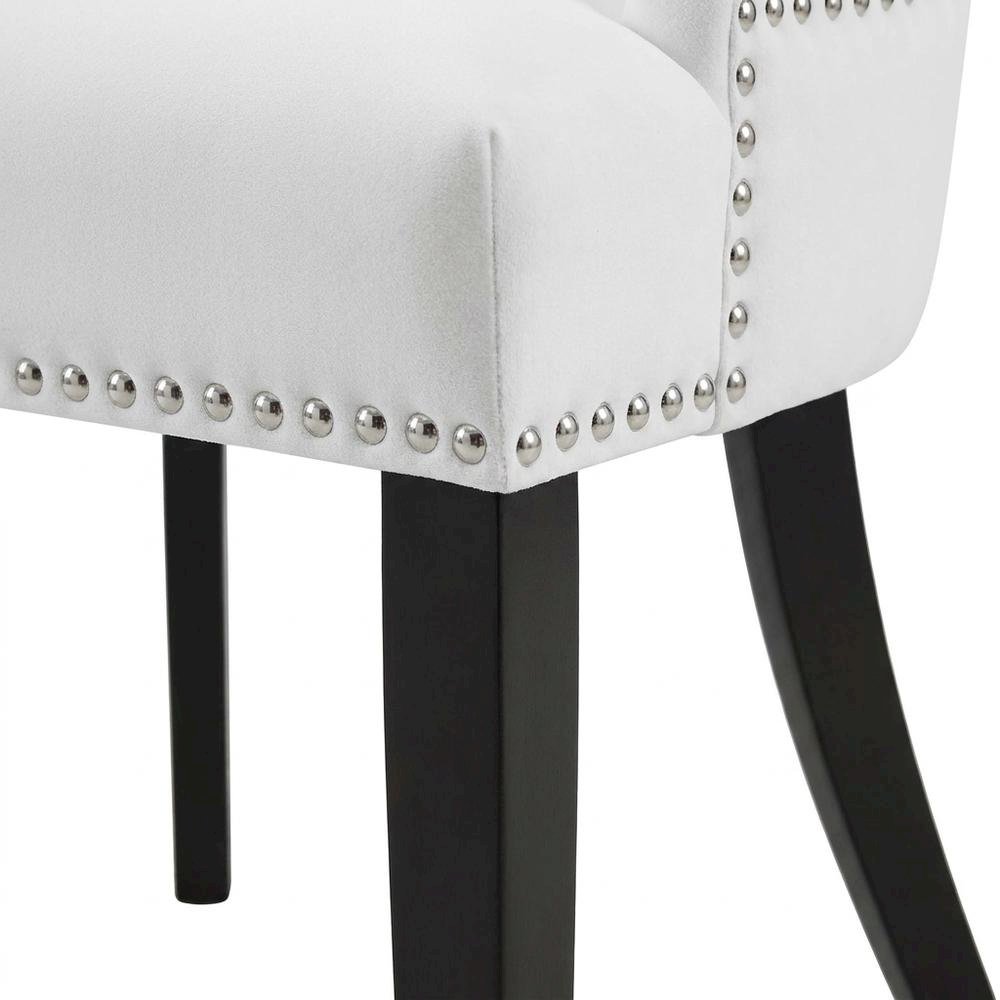 Faux Leather Upholstered Dining Chairs, White, Set of 4