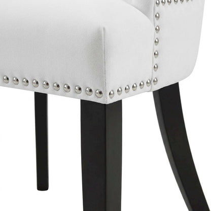 Faux Leather Upholstered Dining Chairs, White, Set of 4