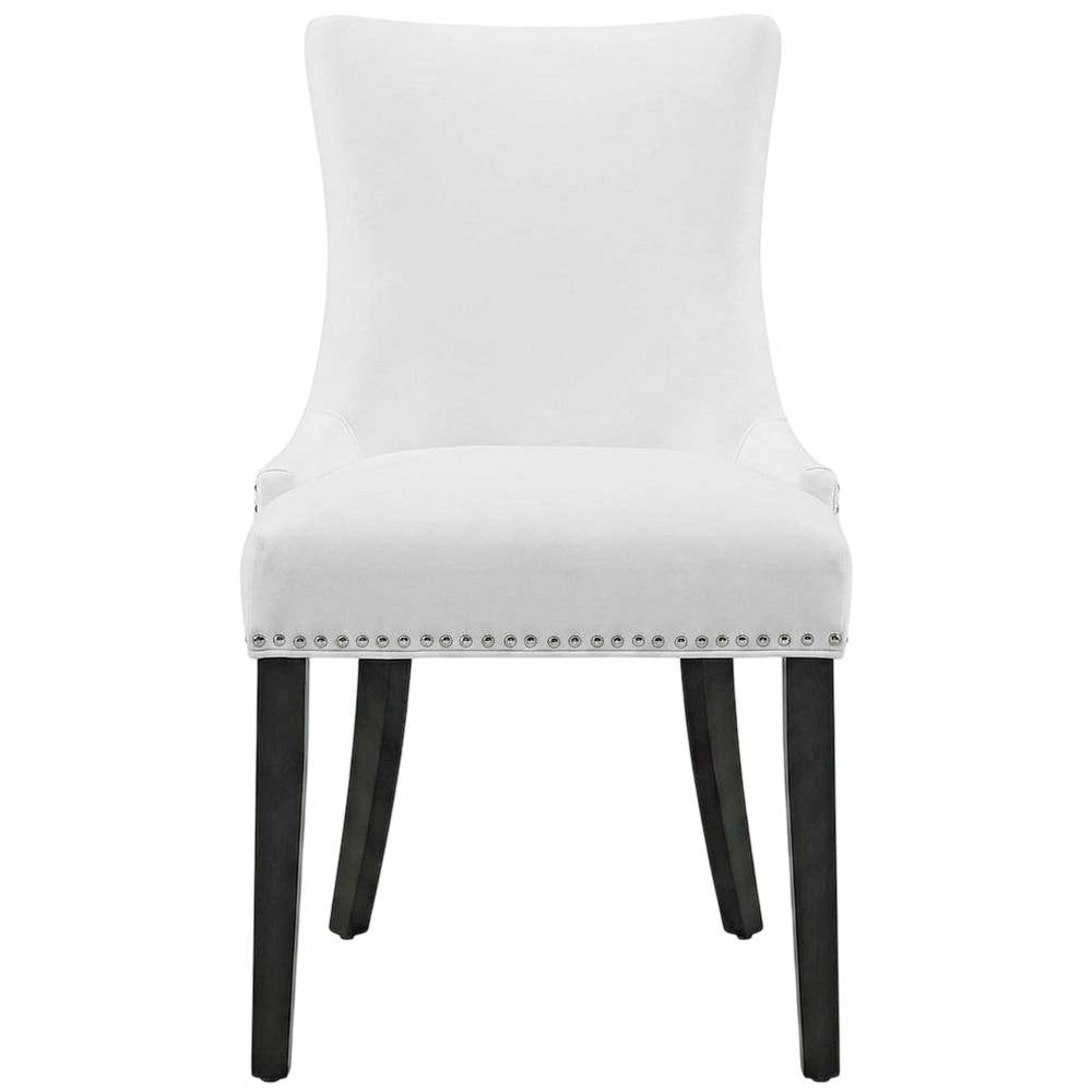 Faux Leather Upholstered Dining Chairs, White, Set of 4