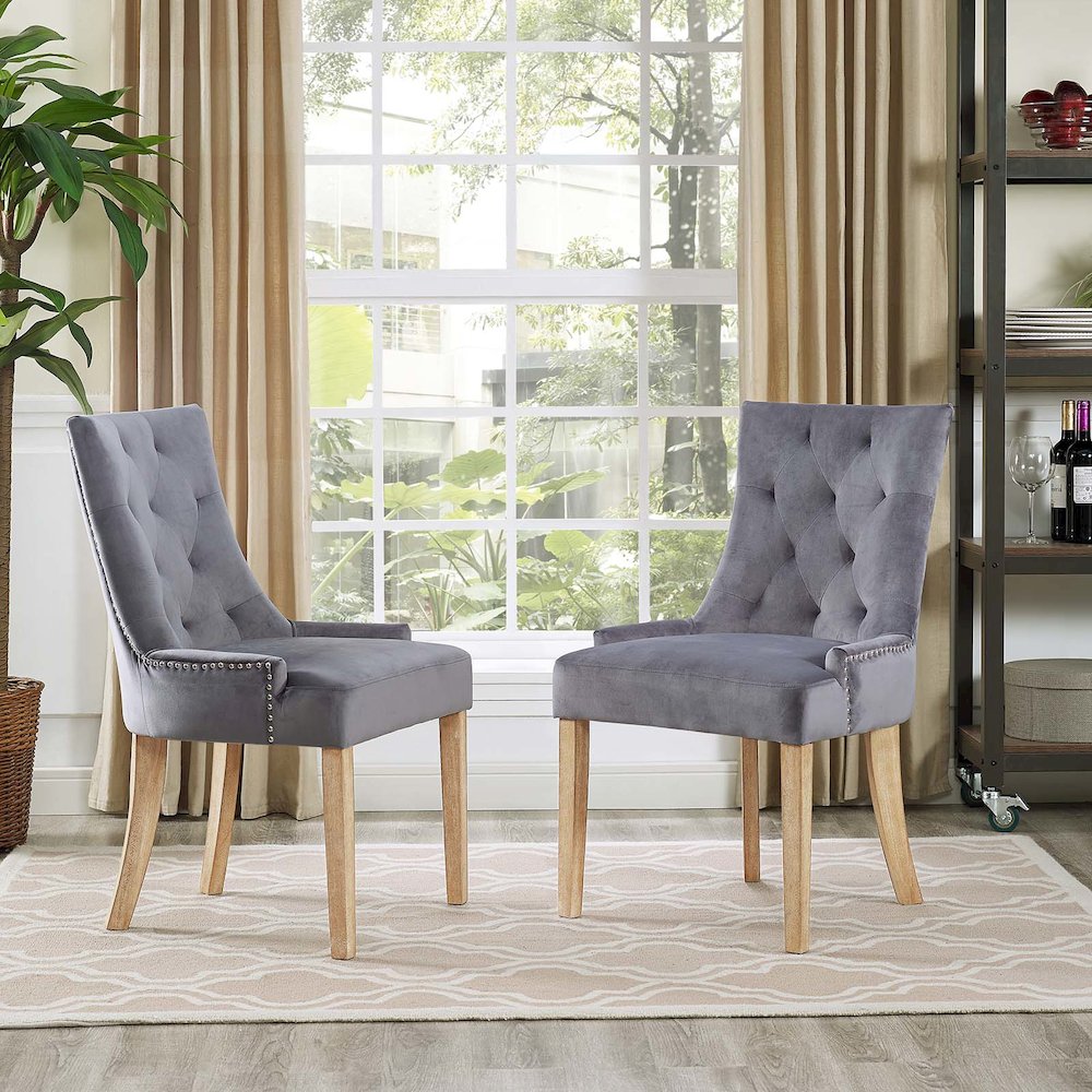 Pose Performance Velvet Dining Chair Set of 2