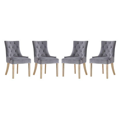 Pose Performance Velvet Dining Chair Set of 4