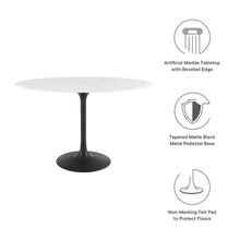 Lippa 48" Oval Faux Marble Dining Table