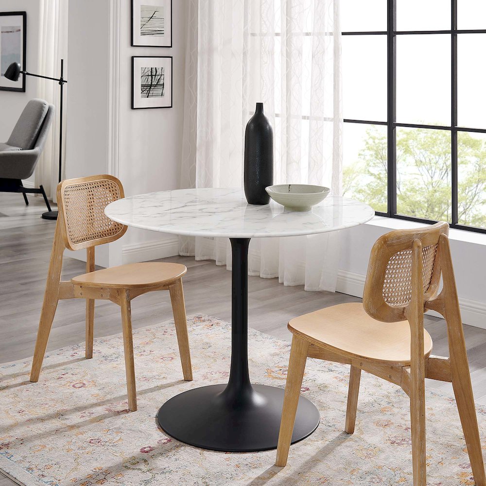 Lippa 40" Round Faux Marble Dining Table