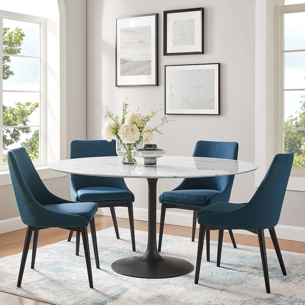 Lippa 60" Round Faux Marble Dining Table