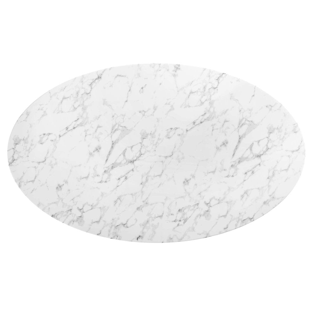 Lippa 78" Oval Faux Marble Dining Table