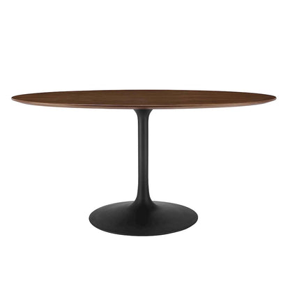 Lippa 60" Oval Walnut Wood Dining Table