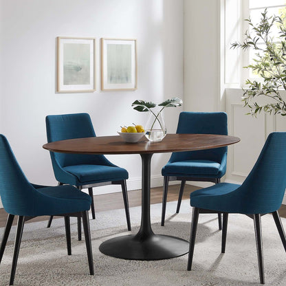 Lippa 60" Oval Walnut Wood Dining Table