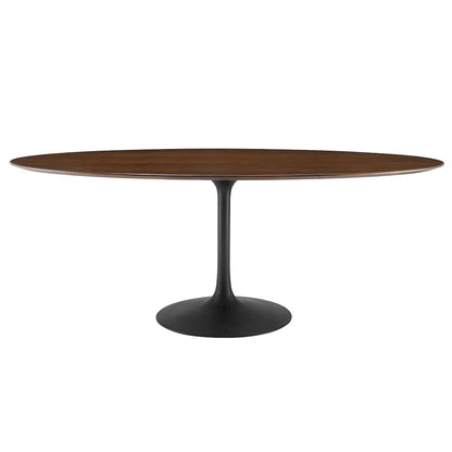 Lippa 78" Oval Walnut Wood Dining Table