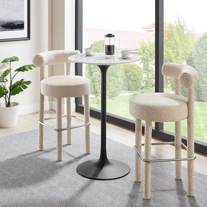 Lippa 28" Round Faux Marble Bar Table
