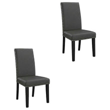 Faux Leather Upholstered Dining Side Chairs, Black, Set of 2