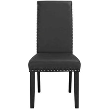 Faux Leather Upholstered Dining Side Chairs, Black, Set of 2