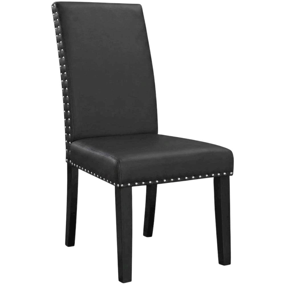 Faux Leather Upholstered Dining Side Chairs, Black, Set of 2