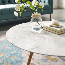 Lippa 40" Round Faux Marble Coffee Table with Tripod Base