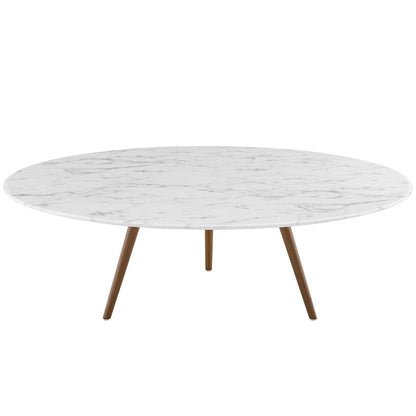 Lippa 48" Round Faux Marble Coffee Table with Tripod Base